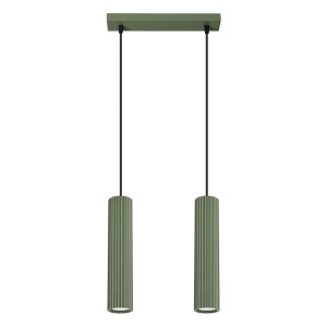 Lampa wisząca KARBON 2 zielona oliwka SL.1612 Sollux