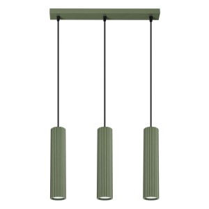 Lampa wisząca KARBON 3L zielona oliwka SL.1613 Sollux