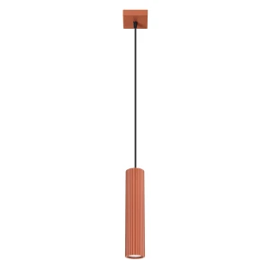 Lampa wisząca KARBON 1 ochra czerwona SL.1630 Sollux