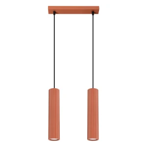 Lampa wisząca KARBON 2 ochra czerwona SL.1631 Sollux