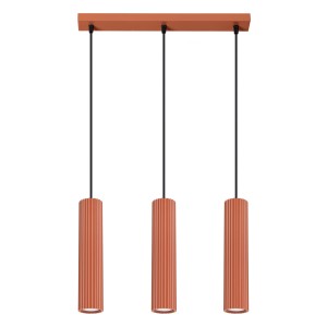 Lampa wisząca KARBON 3L ochra czerwona SL.1632 Sollux