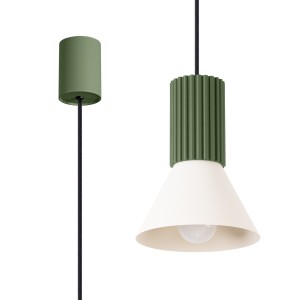 Lampa wisząca ESTRIA 1 beżowa/zielona oliwka SL.1872 Sollux