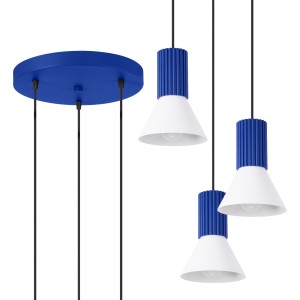 Lampa wisząca ESTRIA 3P biała/ultramaryna SL.1875 Sollux