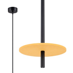 Lampa wisząca FELTRO 1 czarna/żółta SL.1880 Sollux
