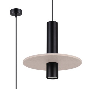 Lampa wisząca PELTA 1 czarna/beżowa SL.1882 Sollux