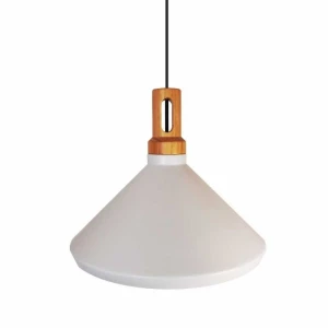 Lampa wisząca NORDIC WOODY biało-drewniana 35 cm ST-5097B Step into Design