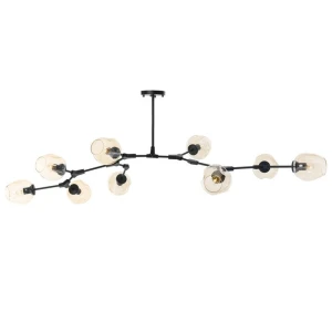 Lampa wisząca MODERN ORCHID-9 bursztynowo czarna 150 cm ST-1232-9 Step into Design
