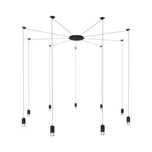 Lampa wisząca LINEA-9 czarna XT005-9P Step into Design
