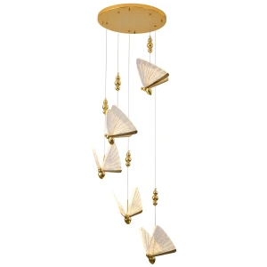 Lampa wisząca BEE LAMP 5, 45 cm- LED, złota, w kształcie motyla MP0090-5 gold Step into Design