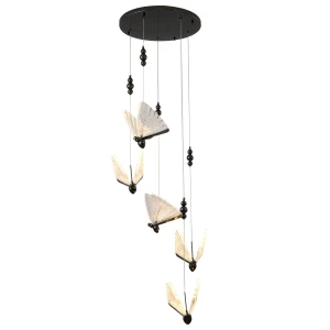 Lampa wisząca BEE LAMP 5, 45 cm- LED, czarna, w kształcie motyla MP0090-5 black Step into Design