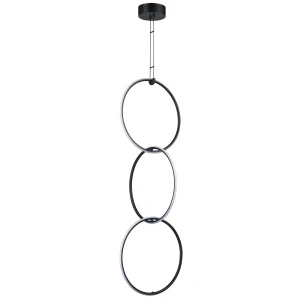 Lampa wisząca COCO 3, 40 cm - LED, czarny minimalistyczny potrójny  ring ST-10339P/3H Step into Design