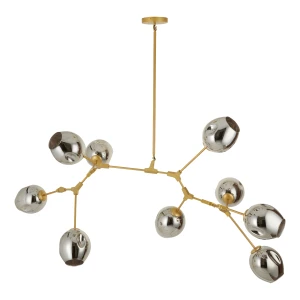 Lampa wisząca MODERN ORCHID-9 złoto szara 150 cm ST-1232-9 gold smoky Step into Design