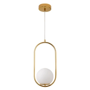 Lampa wisząca COSTA SOLO 40 cm - złoty stelaż, biały klosz DP0001A-400 gold Step into Design