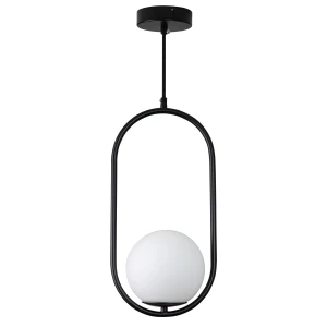 Lampa wisząca COSTA SOLO 40 cm - czarny stelaż, biały klosz DP0001A-400 black Step into Design