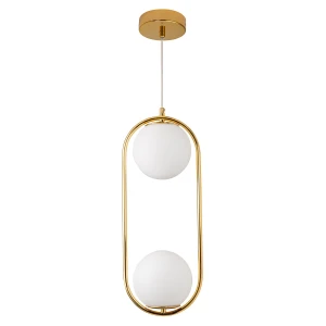 Lampa wisząca COSTA DUO 50 cm - złoty stelaż, dwa klosze DP0002-2 gold Step into Design