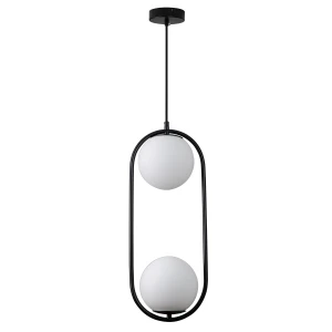 Lampa wisząca COSTA DUO 50 cm - czarny stelaż, dwa klosze DP0002-2 black Step into Design