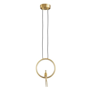 Lampa wisząca AMICI 27 cm - LED, metal, złoty ring z dekoracyjną złotą postacią ST-D7774 gold Step into Design
