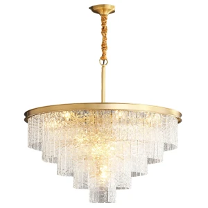 Lampa wisząca ICELAND 60 cm, mosiężno kryształowa ST-6308-6 Step into Design