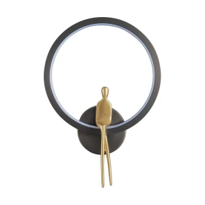 Lampa ścienna AMICI RING 27 cm LED złoto czarna, mosiądz ST-B3607 black Step into Design