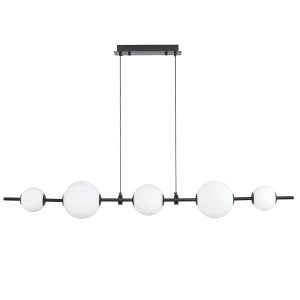Lampa wisząca MILA 140 cm - LED, czarna z białymi kulami ST-CP241222-5L Step into Design