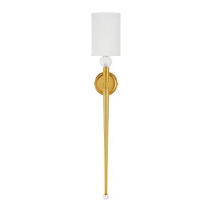 Lampa ścienna DAMA 92 cm-  złoty kinkiet z białym abażurem ST-8436 AGB-CE GOLD Step into Design