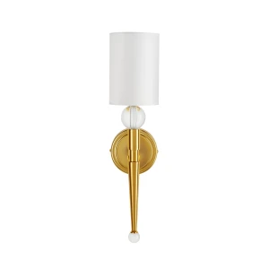 Lampa ścienna DAMA 52 cm-  złoty kinkiet z białym abażurem ST-8421 AGB-CE GOLD Step into Design