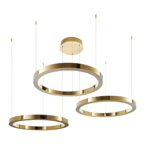 Lampa wisząca CIRCLE 40+60+80 LED złoty połysk na 1 podsufitce DN924-40+60+80 gold Step into Design