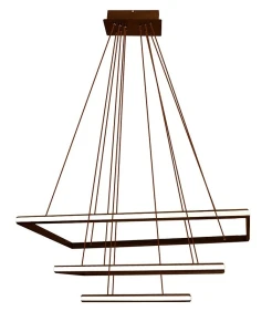 LAMPA LED ŻYRANDOL SUFITOWA + PILOT 116W BRĄZ  DL-F09 MOKKA - 447 DomenoLED