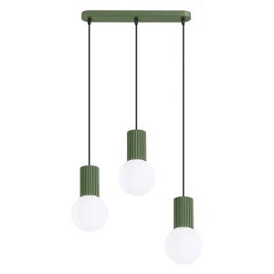 Lampa wisząca HALO 3L zielona oliwka SL.1994 Sollux