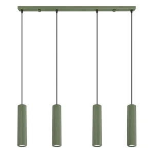 Lampa wisząca KARBON 4L zielona oliwka SL.2005 Sollux
