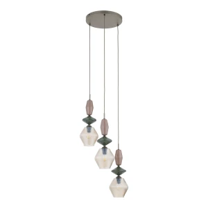 ZEN NEW BROWN FUSO COGNAC LAMPA WISZĄCA 3XE14 KOŁO - 11867 TK Lighting