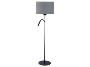 LAMPA PODŁOGOWA HOTEL PLUS SZARO-CZARNA Z WYSIEGNIKIEM DO CZYTANIA 9072 Nowodvorski