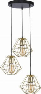 DIAMOND GOLD LAMPA WISZĄCA 3 PŁ 4451 TK Lighting