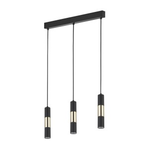 VIVIEN BLACK/GOLD LAMPA WISZĄCA 3 PŁ LISTWA 4757 TK Lighting