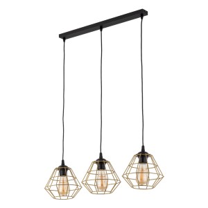 DIAMOND NEW BLACK/GOLD LAMPA WISZĄCA 3 PL LISTWA 4642 TK Lighting