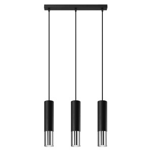 Lampa wisząca LOOPEZ 3L czarny/chrom SL.0942 Sollux Lighting